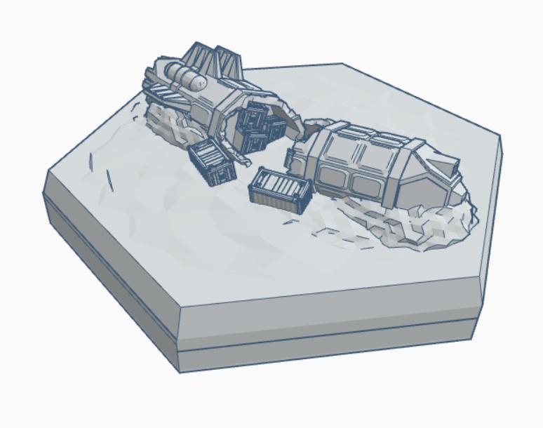 Cargo Dropship Set Hex Map Scale