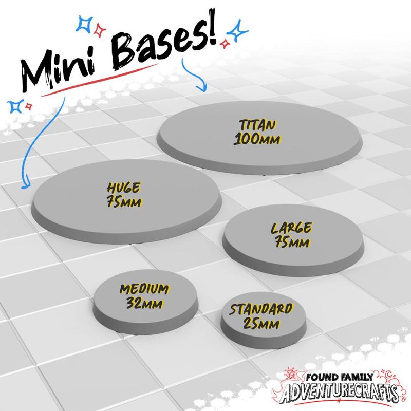 Complimentary Bases - 25mm, 32mm, 50mm, 75mm, 100mm