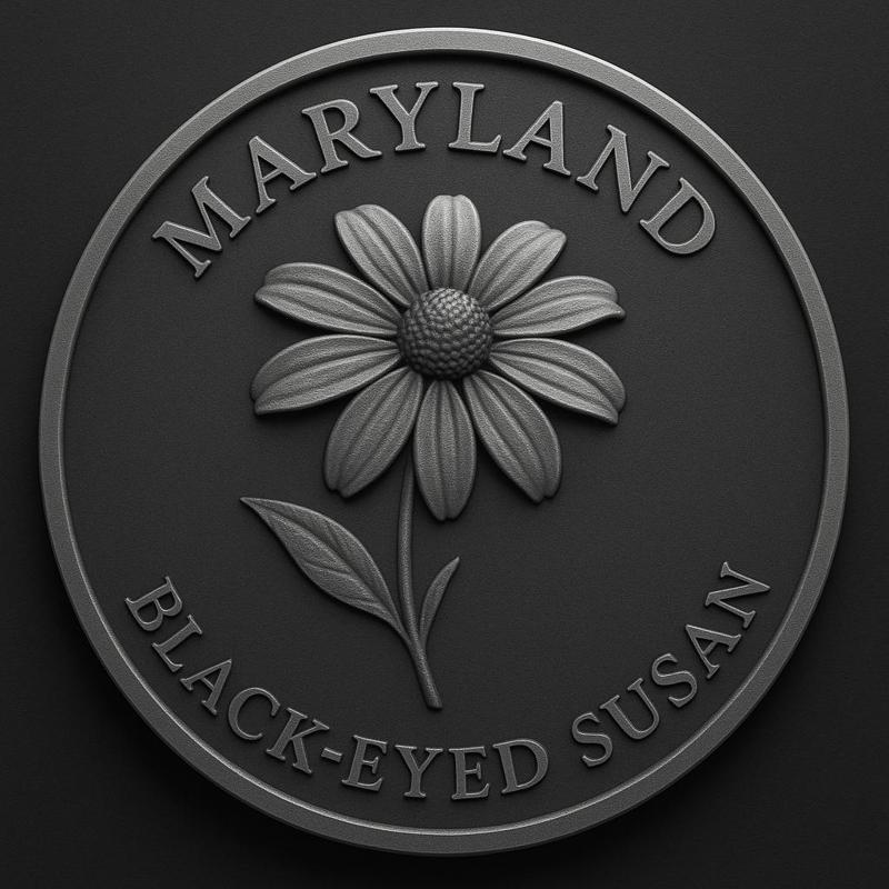 maryland state flower black eyed susan coin token wall art