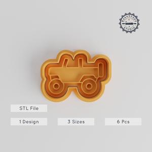 Open Top Jeep Shape Cutter & Stamp Set, Convertible Vehicle Cookie & Fondant Decor, 3 Sizes, 6 Pieces PRODUCT_3251