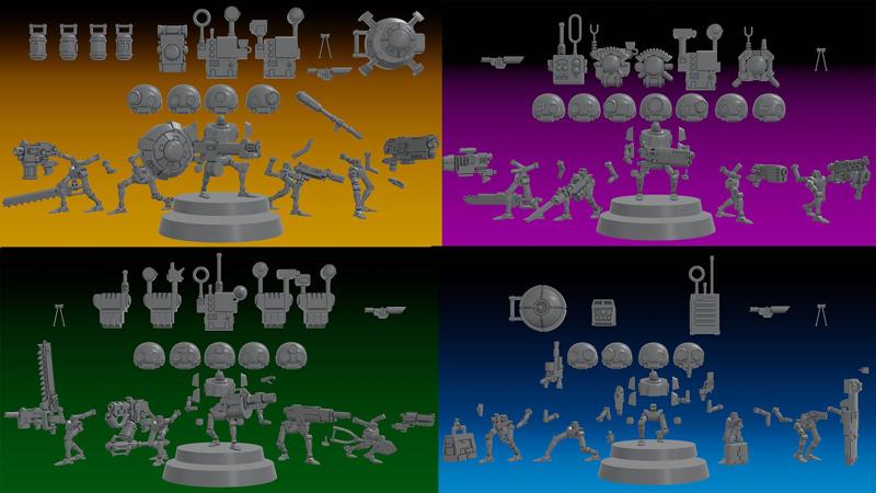 SERVOCORE ALL FACTIONS - ASSISTANT DROID SQUAD -IN PARTS- 28mm