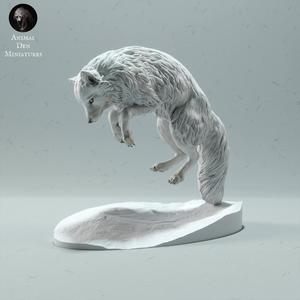 Arctic Fox Jumping