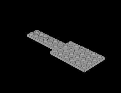 Lego Compatible (803.dat) Car Base  4 x 12 with Hole and Steering Gear Slot