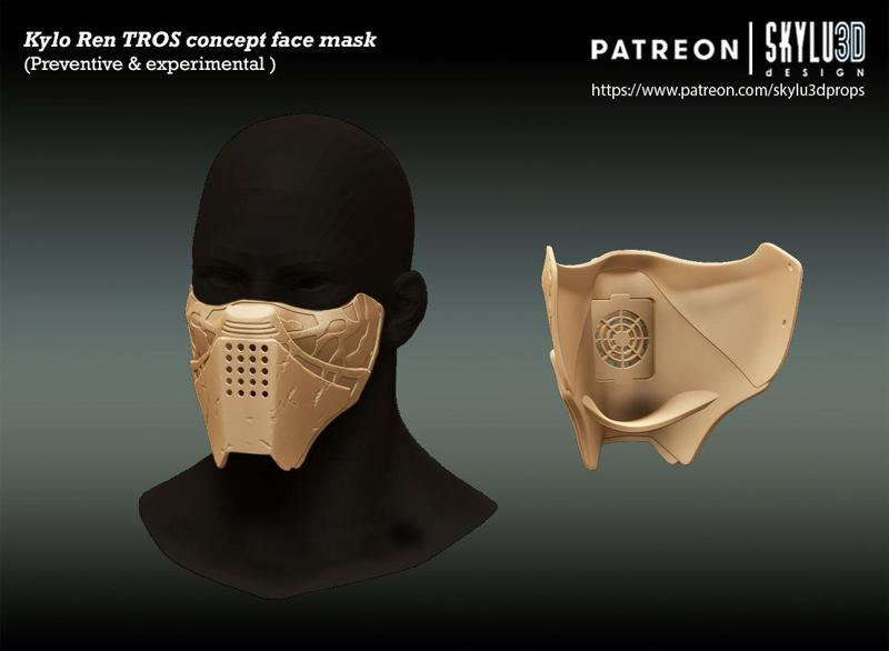 Kylo Ren Concept Face Mask - Preventive and Experimental 3D print model