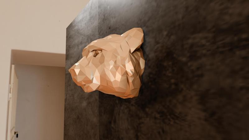 cheetah wall mount head low poly decor stl