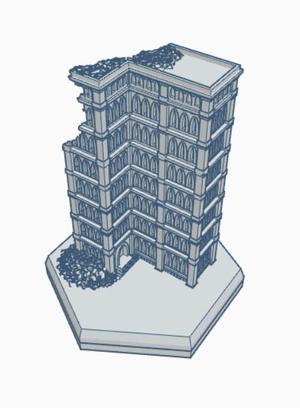 Gothic Ruined Building 50 Hex Map Scale HMSGR050