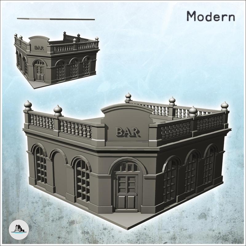 European bar with balustraded roof and baroque ornaments (4) - World War Two Second WWII Front Eastern Western Axis Allied