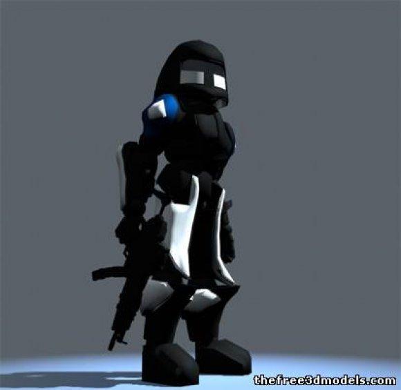 Futuristic Soldier 3D Model - Shadow fight 2
