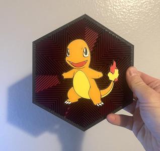 04 Charmander Hex Wall Art