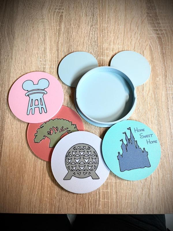 Disney Park Coasters and Holder 