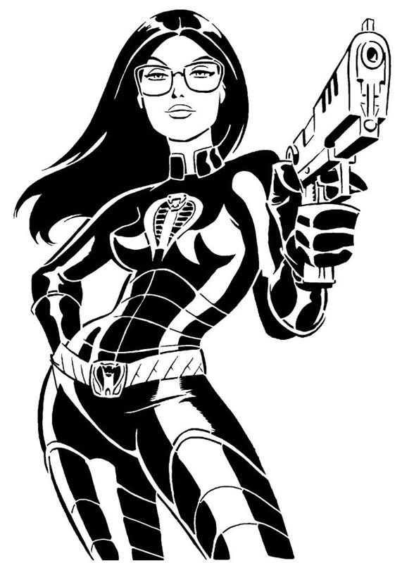 G.I Joe The Baroness stencil