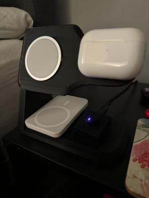 Apple iphone & watch charging dock with storage