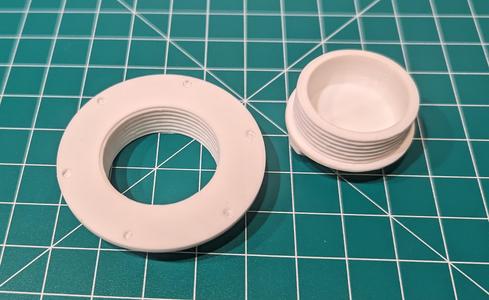 Threaded pass through for 1.625" hole