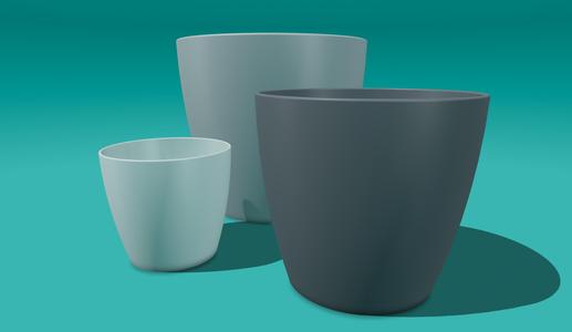 Planter 04 - Too Simple For This Pot, with drainage hole and saucer