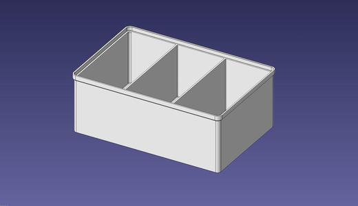 2x3 units, full height, 1x3 grid Stackable Insertbox