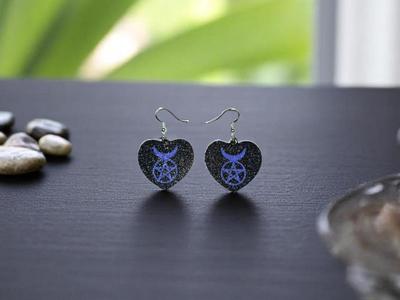 Horned God pentacle earrings