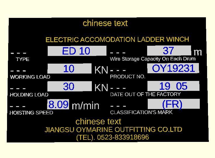 Device rating plate - OpenScad