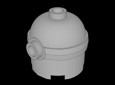 Lego Compatible (64649.dat) Minifig Head Minion  2 x  2 x  1.667 with Mono-Goggles