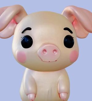 Cute baby rabbit pig 3D model figure to print out