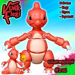 Charmeleon Pokemon MultiColor Flexi Print-In-Place + figure & keychain