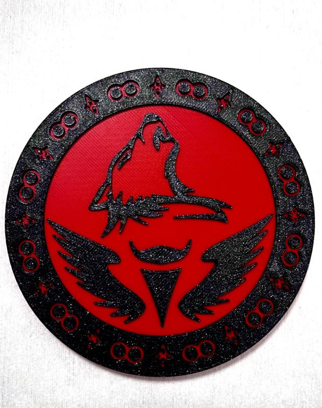 Wolf and raven coaster, podtácek