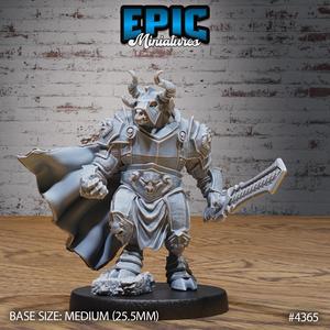 Minotaur Paladin ‧ DnD Miniature ‧ Tabletop Miniatures ‧ Gaming Monster ‧ 3D Model ‧ RPG ‧ DnDminis ‧ STL FILE