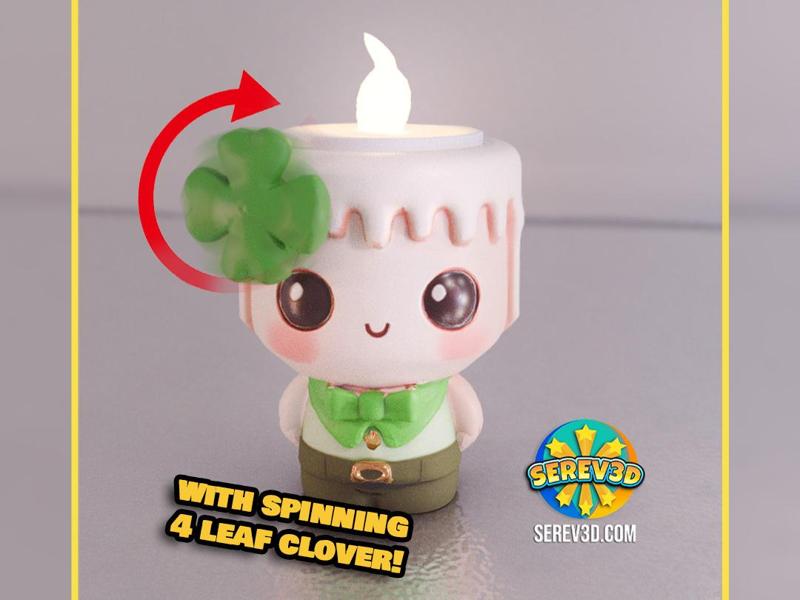 Lucky Charm Candle-Fidget spin head_St Patrick Day