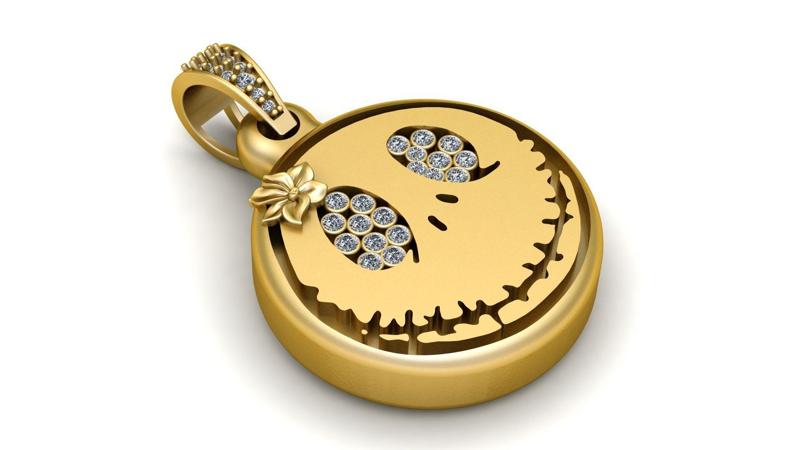 CREEPY FACE PENDANT 3D PRINTABLE MODEL