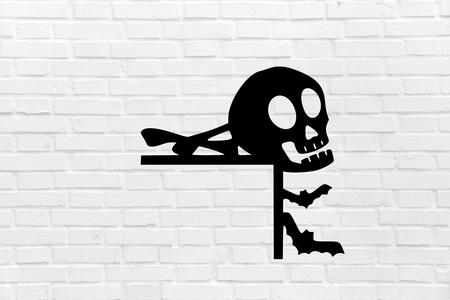 Halloween wall decoration with skull