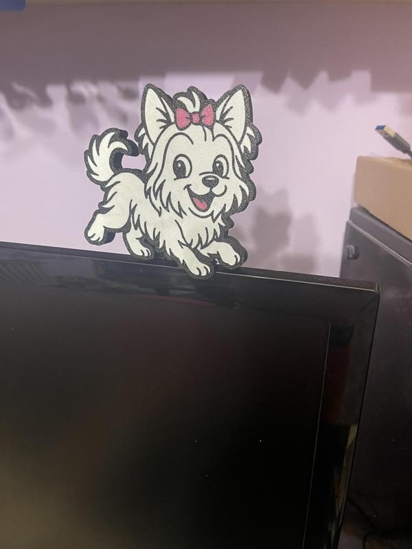 Cartoon Yorkshire Terrier Monitor Buddy (VAR#2)