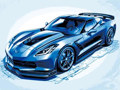 Hueforge Art - Todays Sportscar Hotrod -  2023 Chevrolet Corvette