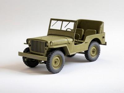"1940s Willys Jeep 3D Model - Vintage Military Vehicle"