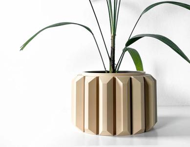 The Ferix Planter Pot with Drainage: Tray & Stand Included | Modern and Unique Home Decor for Plants and Succulents | STL File   
