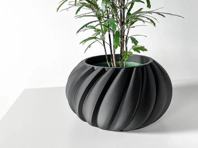 The Oro Planter Pot with Drainage Tray & Stand Included: Modern and Unique Home Decor for Plants and Succulents  | STL File   