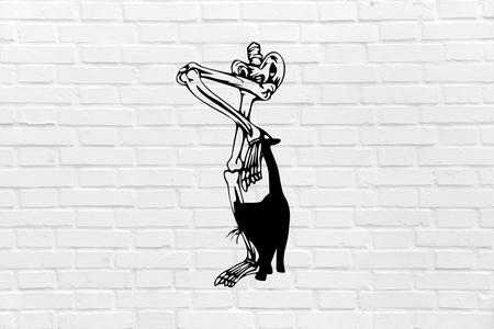 Halloween skeleton cat wall decoration