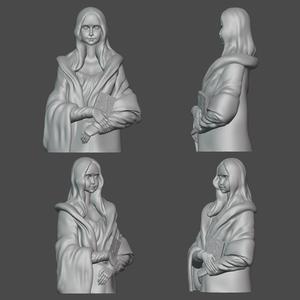 MonaLisa Cartoon Bust- Collectible figurine 3d print