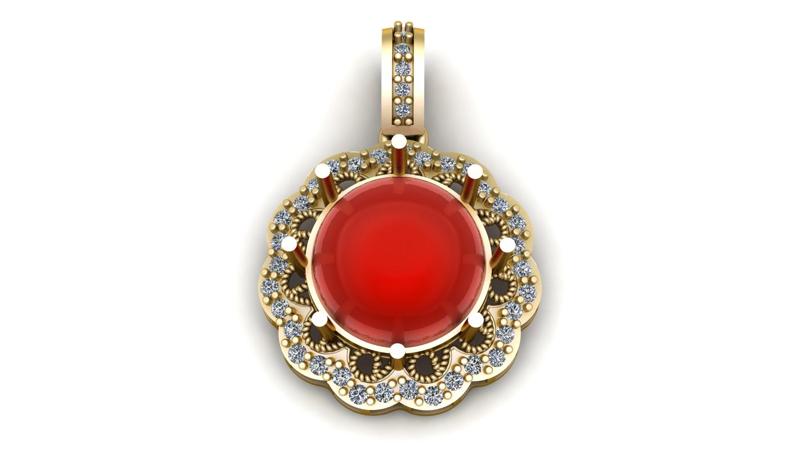 Women Fashion Diamond Pendant 3d printable Model