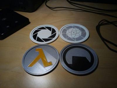 Parametric drinks coaster. (Half_life, Portal, make_your_own)