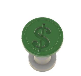 Dollar Sign Stud Button - $