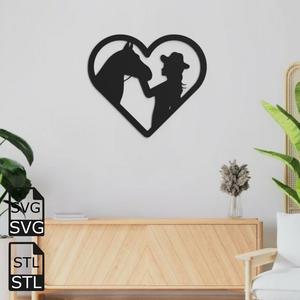 Horse Girl 2D Wall Art STL SVG