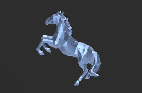 Prancing Storm Horse Figure - Low Poly - Excellent Design - Decor