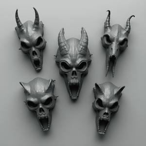 Demonic Beast Skull Bits for Wargaming Miniatures