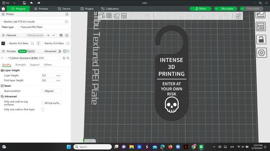 printing sign