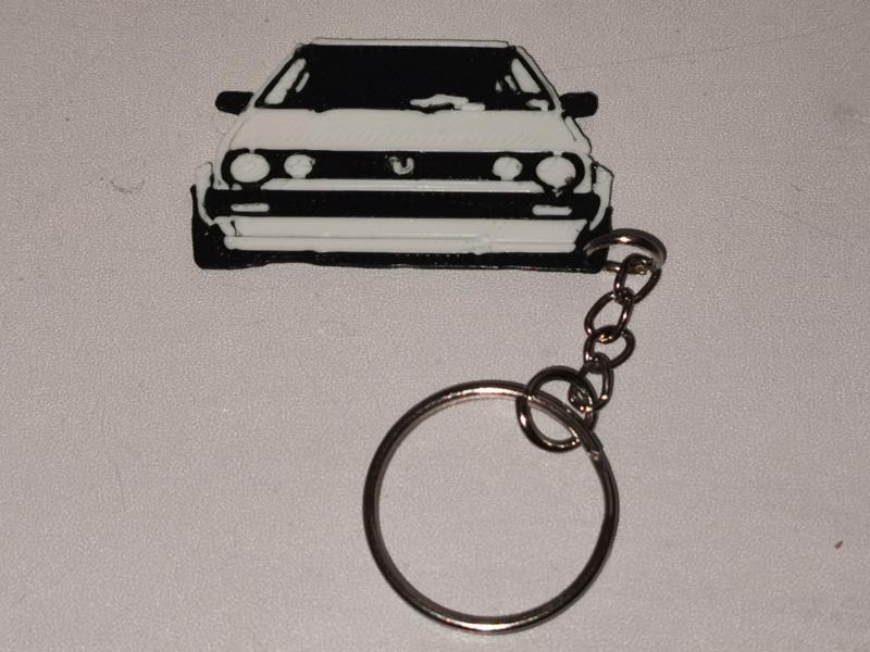 Double-sided Volkswagen Golf keychain