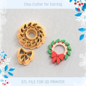 Wreath and Ribbon Polymer Clay Cutter