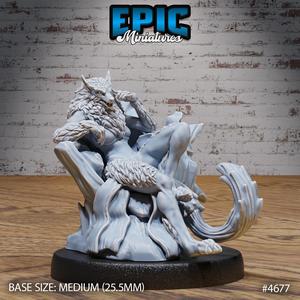 Werewolf Female Throne ‧ DnD Miniature ‧ Tabletop Miniatures ‧ Gaming Monster ‧ 3D Model ‧ RPG ‧ DnDminis ‧ STL FILE