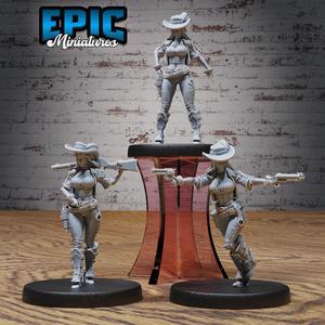 Female Gunslinger Set ‧ DnD Miniature ‧ Tabletop Miniatures ‧ Gaming Monster ‧ 3D Model ‧ RPG ‧ DnDminis ‧ STL FILE