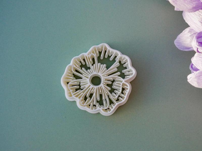 Poppy Flower Clay Cutter For Earrings Necklaces