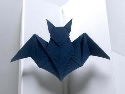 Origami Bat wall art simple low poly