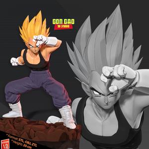 Vegeta took a defensive stance